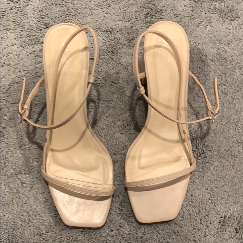 Blush straps heels